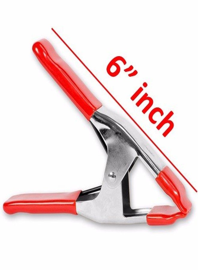 Wideskall® 6" inch Mini Metal Spring Clamps w/Red Rubber Tips Clips (Pack of 12) - Image 3