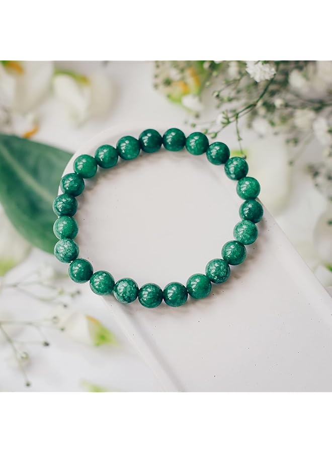 erorex Green Jade Bracelet Healing Crystal Wealth Bracelet Jade Bracelet For Women Men Bring Good Luck Prosperity And Emotional Balance Adjustable Size - Image 2