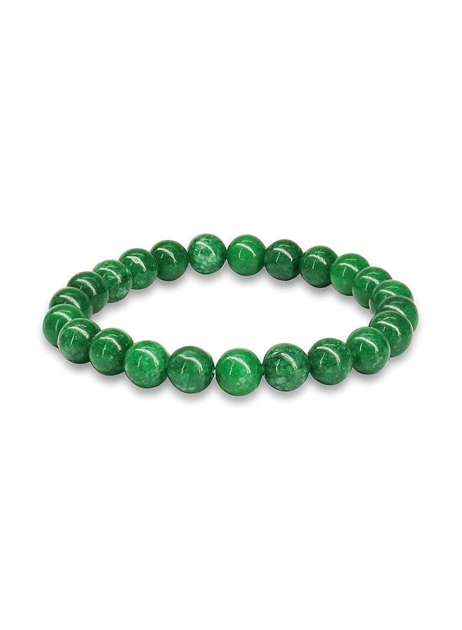 erorex Green Jade Bracelet Healing Crystal Wealth Bracelet Jade Bracelet For Women Men Bring Good Luck Prosperity And Emotional Balance Adjustable Size - Image 1