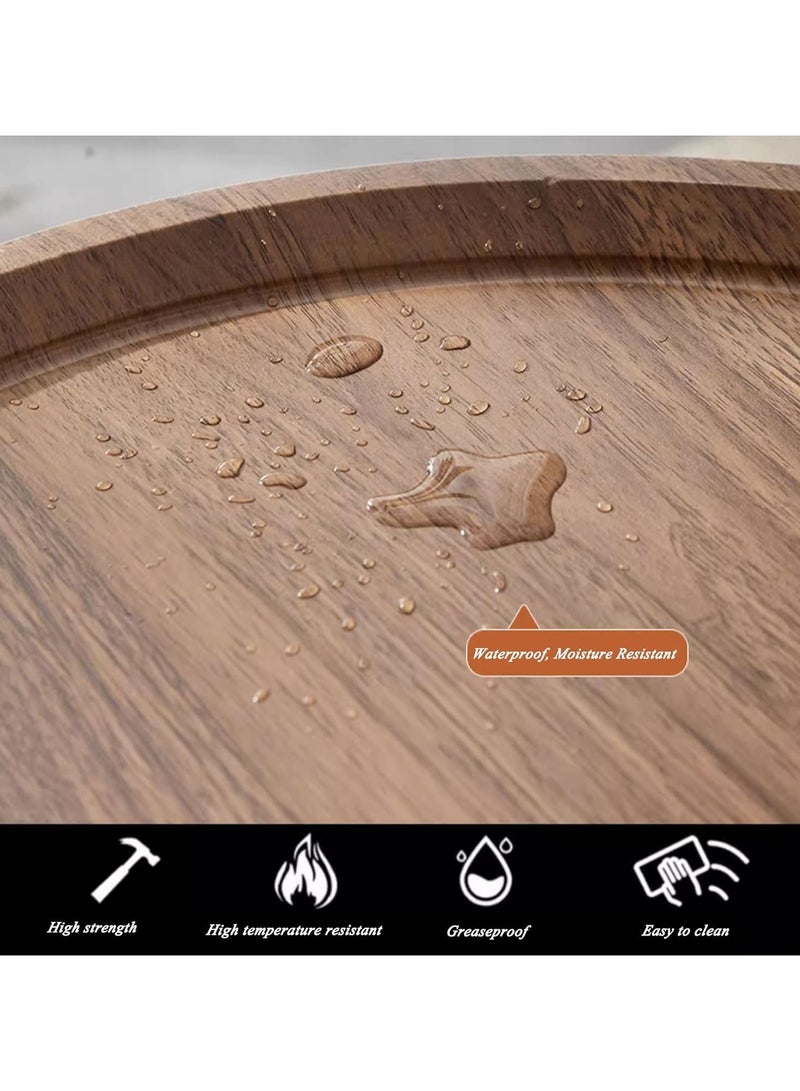 DubaiGallery طقم طاولات قهوة مكون من 2 طاولة قابلة للتكديس بسطح MDF طاولة جانبية دائرية مجموعة طاولات صغيرة طراز صناعي لطاولة جانبية دائرية لغرفة المعيشة، الشرفة - Image 3