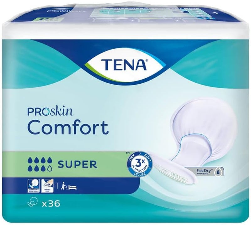 TENA Comfort Super Pads Pack of 36 White