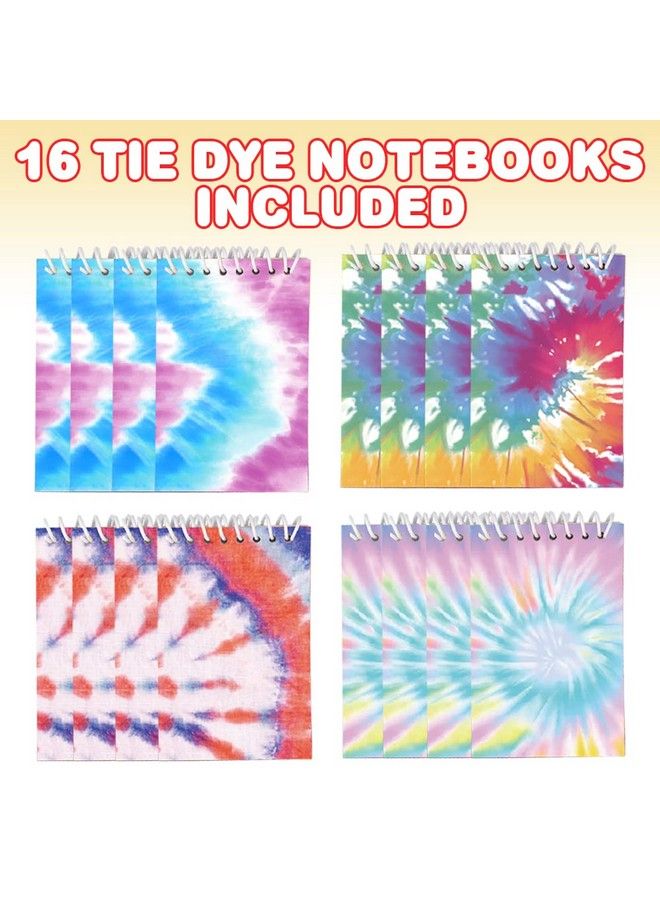 ArtCreativity Mini Tie Dye Notebooks, Pack Of 16, Small Spiral Notepads With Colorful Designs, Cute Stationery Supplies For School And Office, Fun Birthday Party Favors, Goodie Bag Fillers For Kids - Image 3
