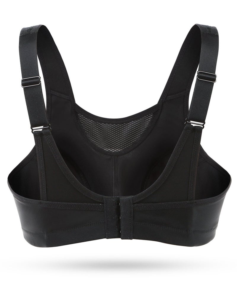 Wingslove Women's Full Coverage High Impact Wirefree Workout Non Padded Sports Bra Bounce Control (Black,38DDD) - Image 3