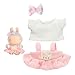 Ciunura Doll Clothing for Labubu Premium Outfits for Labubu Dressing up Doll Accessories for Labubu with Shirt Dress BowPink - Image 3
