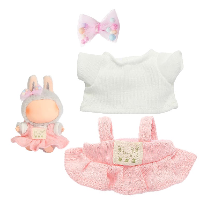Ciunura Doll Clothing for Labubu Premium Outfits for Labubu Dressing up Doll Accessories for Labubu with Shirt Dress BowPink - Image 2