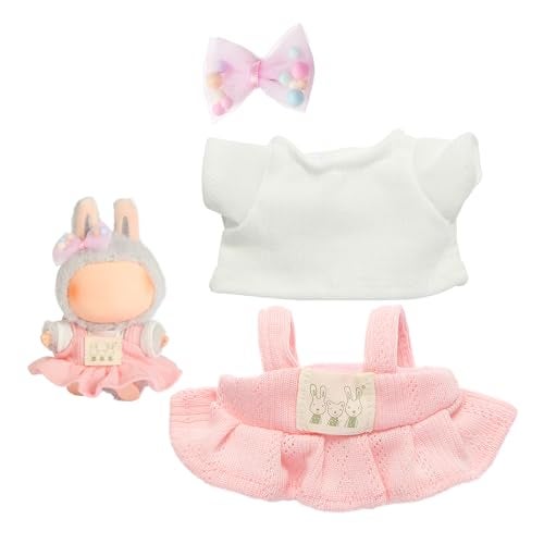 Ciunura Doll Clothing for Labubu Premium Outfits for Labubu Dressing up Doll Accessories for Labubu with Shirt Dress BowPink - Image 1