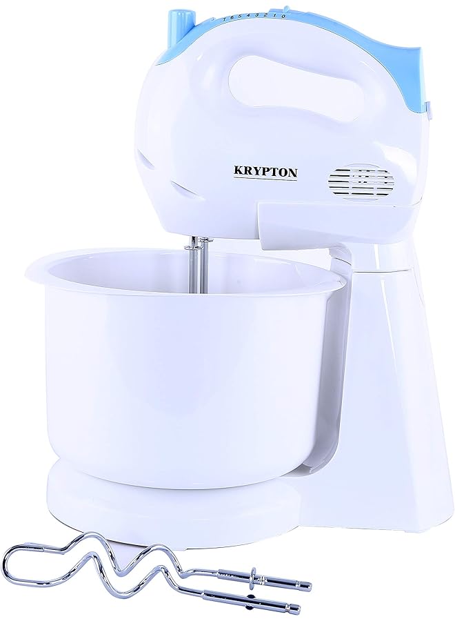 كريبتون خلاط يدوي مع وعاء سعة 2.3 لتر، أبيض وأزرق