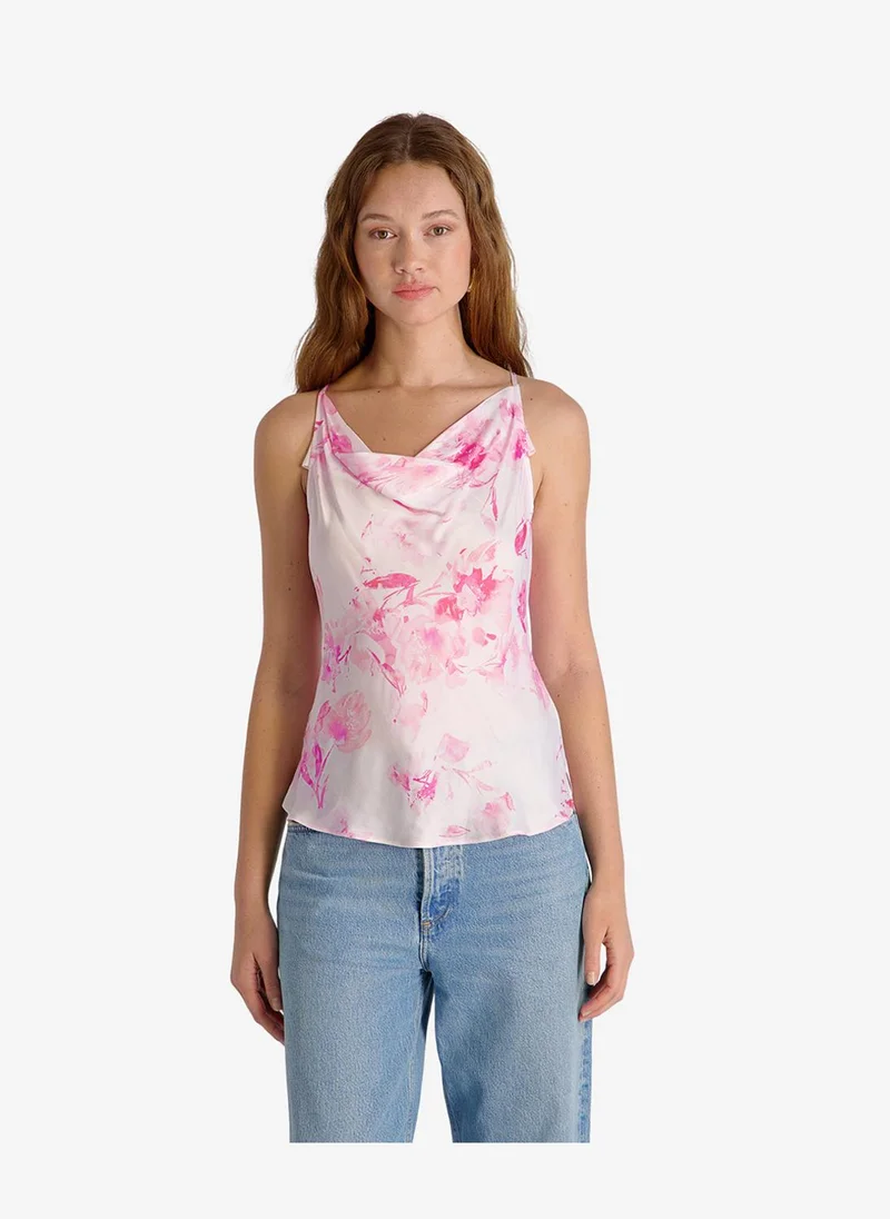 Women's Pink Icing Sophie Fleur Oona Cowl Nk Top