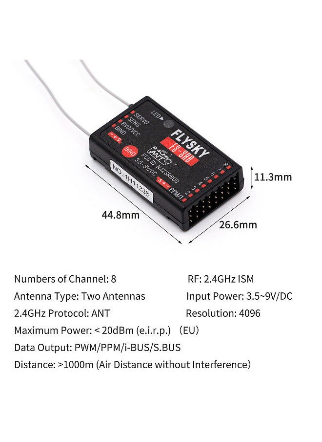 Flysky - FLYSKY FS-ST8 RC Transmitter 2.4GHz Remote Controller ANT Protocol with FS-SR8 Receiver 8CH 1000M Remote Control Distance - Image 1