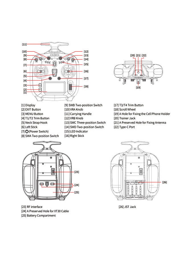 Flysky - FLYSKY FS-ST8 RC Transmitter 2.4GHz Remote Controller ANT Protocol with FS-SR8 Receiver 8CH 1000M Remote Control Distance - Image 1