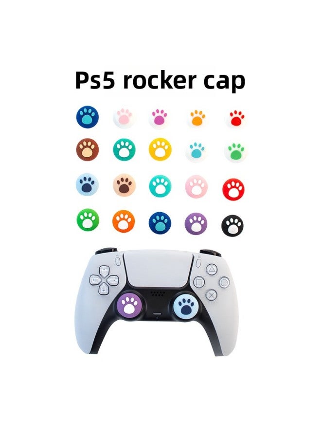 PS5 PS4 Rocker Protective Cap Xbox Silicone Rocker Cap Dog Big Claw 3D Cap Silicone Non-slip Soft Wear-resistant-Product Color:Yellow And White  - Image 2