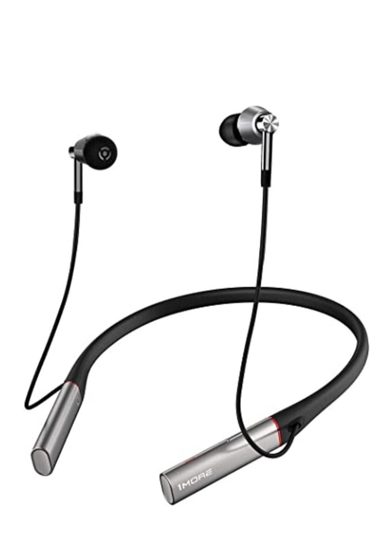Wireless Bluetooth Triple Drivers Dual Balanced Armature Dynamic ENC Noise Reduction Neckband Headset with Mic Silver  Title is derived from content