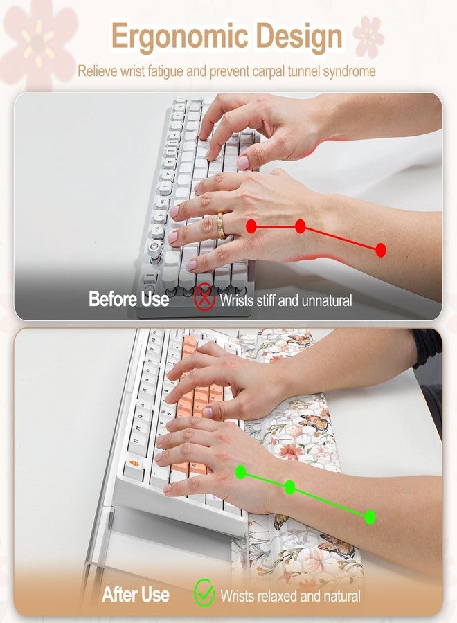 Anyshock 2 in 1 Ergonomic Acrylic Computer Keyboard Holder with Soft Wrist Rest, Butterfly Keyboard Wrist Pad, 3-Level Height Adjustment, White - Image 2