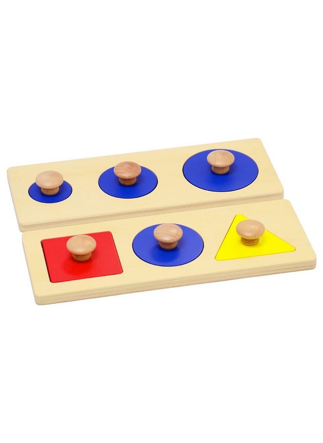 Elite Montessori - Single/Multiple Shape Puzzles Jumbo Knob Preschool Toddler Learning Material (Multiple Shape Puzzles) - Image 1