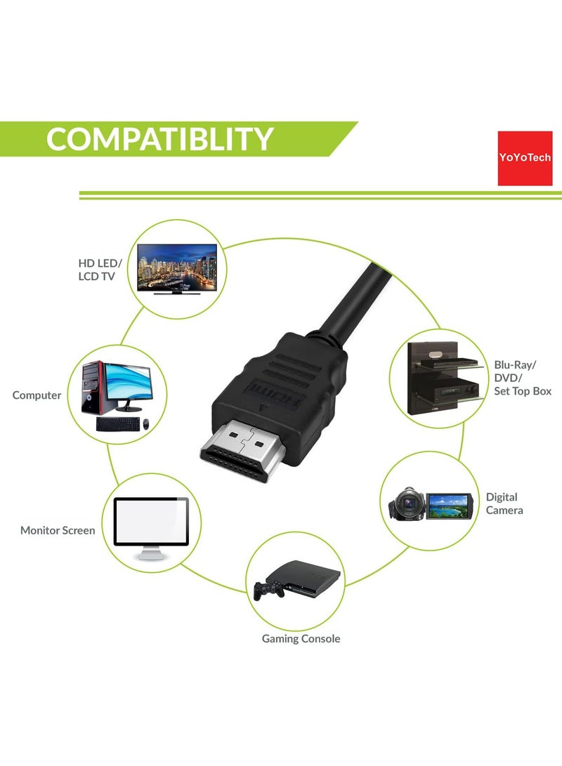 يويو تيك كابل HDMI بدقة 4K، منفذ HDMI 2.0، سرعة نقل بيانات 18 جيجابت في الثانية، يدعم دقة 4K بمعدل 60 هرتز، سلك فيديو HDMI إلى HDMI فائق الوضوح ثلاثي الأبعاد، كابل HDMI مضفر، متوافق مع MacBook Pro، تلفزيون UHD، Nintendo Switch، Xbox، PlayStation PS5/4، الكمبيوتر الشخصي/الكمبيوتر المحمول، طول 10 أمتار - Image 4