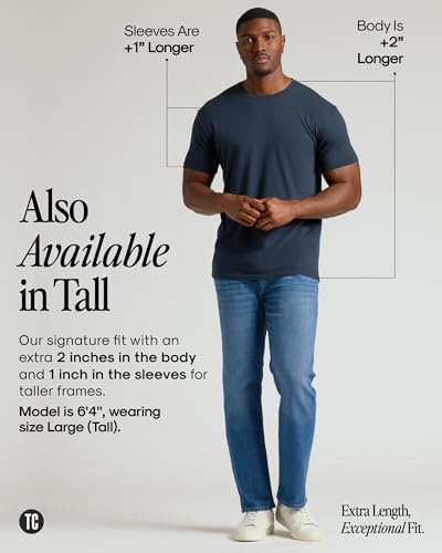 True Classic Mens T-Shirts – Short Sleeve Crew Neck T Shirts for Man, Cotton Blend Plain Novelty Men's T-Shirts, Pack of 1, Carbon, XL - Image 5