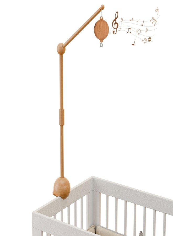 GIJIR Crib Mobile Arm with Music Box,32.5 Inch Crib Mobile Stand,Wooden Mobile Arm for Crib (2 Modes,360°Adjustable,100% Beech Wood) Baby Crib Mobile for Boy and Girl - Image 1