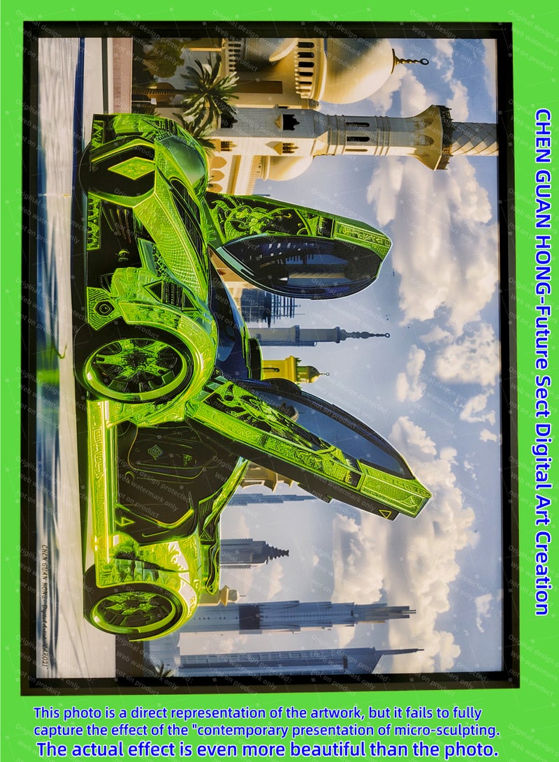 Painting - "CAR 021" by CHEN GUAN HONG: Future Sect Digital Art Creation, Sci-Fi Modern Artistic Design, Contemporary Presentation of Micro-Sculpting. This work is currently available exclusively on Platform "Noon";The following themes are related to the works: Artwork,Decorative Painting ,Modern Artwork,Abstract Paintings,Wall Art ,Interior Decoration,Home Decor,Classic Decor,Custom Painting,Office design,Commercial design,Model home design,Clubhouse interior design,Furniture design,Landscape design,Architecture design,Soft decoration,Molding,Villa design,Decorating,Interior Design,Residential Interior Design,Commercial Decorating,Budget-Friendly Decor Ideas,Modern Home Decor Trends,Vintage Decor Inspirations,Small Space Solutions,City-Specific Interior Designers,Tips for Maximizing Small Living Spaces,Latest Trends in Home Decor for 2025. - Image 2