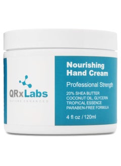 QRxLabs QRxLabs Shea Coconut Hand Cream 4 oz  ParabenFree Hydrating Formula with Shea Butter Coconut Oil Vitamin E  NonGreasy QuickAbsorbing  Soften and Moisturize Hands 