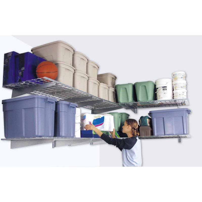 Hyloft 00651 2-Pack Heavy Duty Steel Wall Garage Shelving, 45-Inch X 15-Inch, Low-Profile Brackets, Max Shelf Load 200 Pounds, Hammertone - Image 2