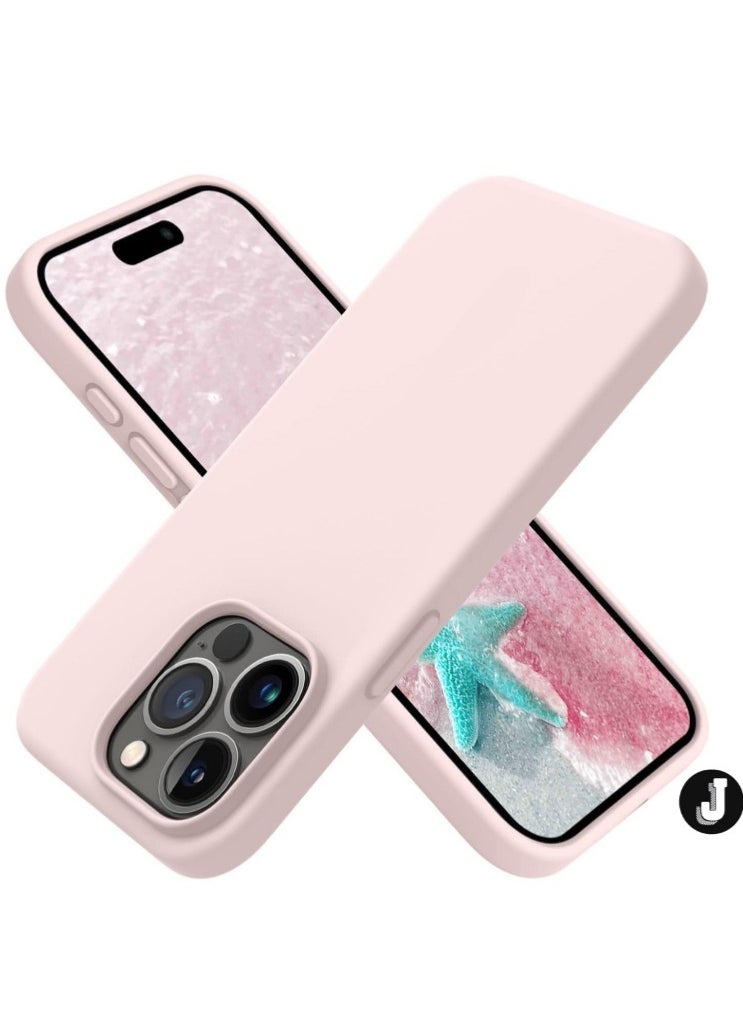 JAJEEK "New Soft Liquid Silicone Gel Case for iPhone 16 Pro Max – Full Body Shockproof Protection, Matte Finish & Soft Microfiber Lining (Sand Pink)" - Image 1