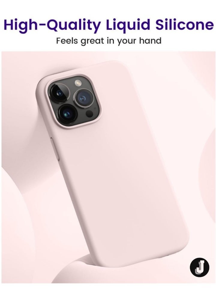 JAJEEK "New Soft Liquid Silicone Gel Case for iPhone 16 Pro Max – Full Body Shockproof Protection, Matte Finish & Soft Microfiber Lining (Sand Pink)" - Image 4