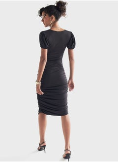 FAV Ruched Square Neck Dress  - Image 2