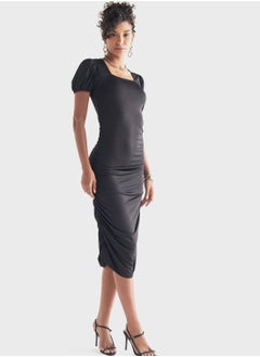FAV Ruched Square Neck Dress  - Image 4