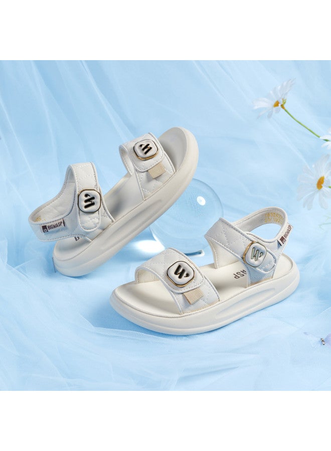 Bumblebee Girls' Open-toe Sandals Summer Hollow-out Casual Anti-slip Children's Beach Shoes Fashion Princess Sandals - Image 2