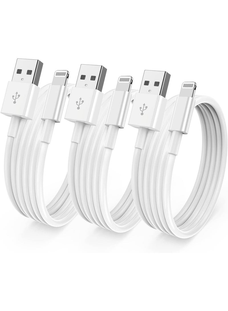 YONK NEW YONK 3 Pack 1m White MFi Certified Lightning iPhone Charger Cable, Compatible with iPhone 13/12/11/X/8/7/6/5, Fast Charging & Data Transfer Up to 480 Mbps - Image 2