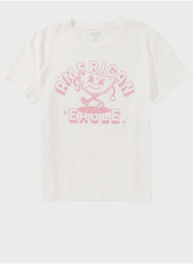 American Eagle Crew Neck Boyfriend T-Shirt