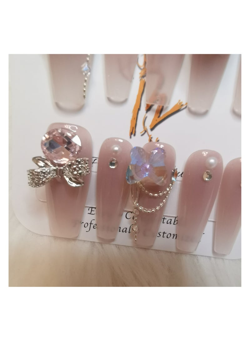 بينزو بيوتي بينزو جمال الأظافر اليدوية ، 10 قطعة ، مسمار الفن ، الاكريليك الأظافر ، الأظافر وهمية ، مجموعة فاخرة ، ديلوكس مسمار الفن ، اكسسوارات جديدة ، عرس الأظافر ، الأظافر الطرف . - Image 3