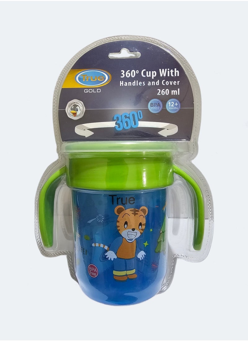 True - True 360 Cup With Handles and Cover 260ml 12m+ - Image 1