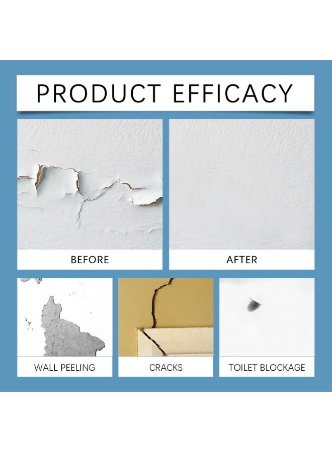 Wall Repair Paste White Spackle Kit, Hole Filler Putty for Crack & Peel Touch Up, Mending Agent with Scraper, Moisture-Resistant Drywall Repair - Image 2