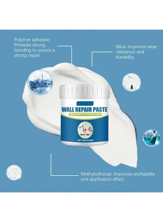 Wall Repair Paste White Spackle Kit, Hole Filler Putty for Crack & Peel Touch Up, Mending Agent with Scraper, Moisture-Resistant Drywall Repair - Image 3