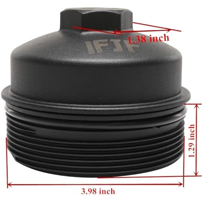 rayihni iFJF EC781 Oil Filter Cap Replacement for FL2016 20032007 60L 20082010 64L Powerstroke F250 F350 F450 F550 Super Duty 20032005 Excursion 1840754C91 3C3Z6766CA 2Pcs - Image 4