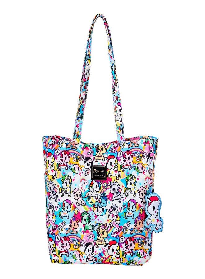 Tokidoki Unicorno Tote Bag Shoulder Bag Canvas Purses for Women Cute Shopper Bag Handbag Travel Purse Charm (Colorful) - Image 1