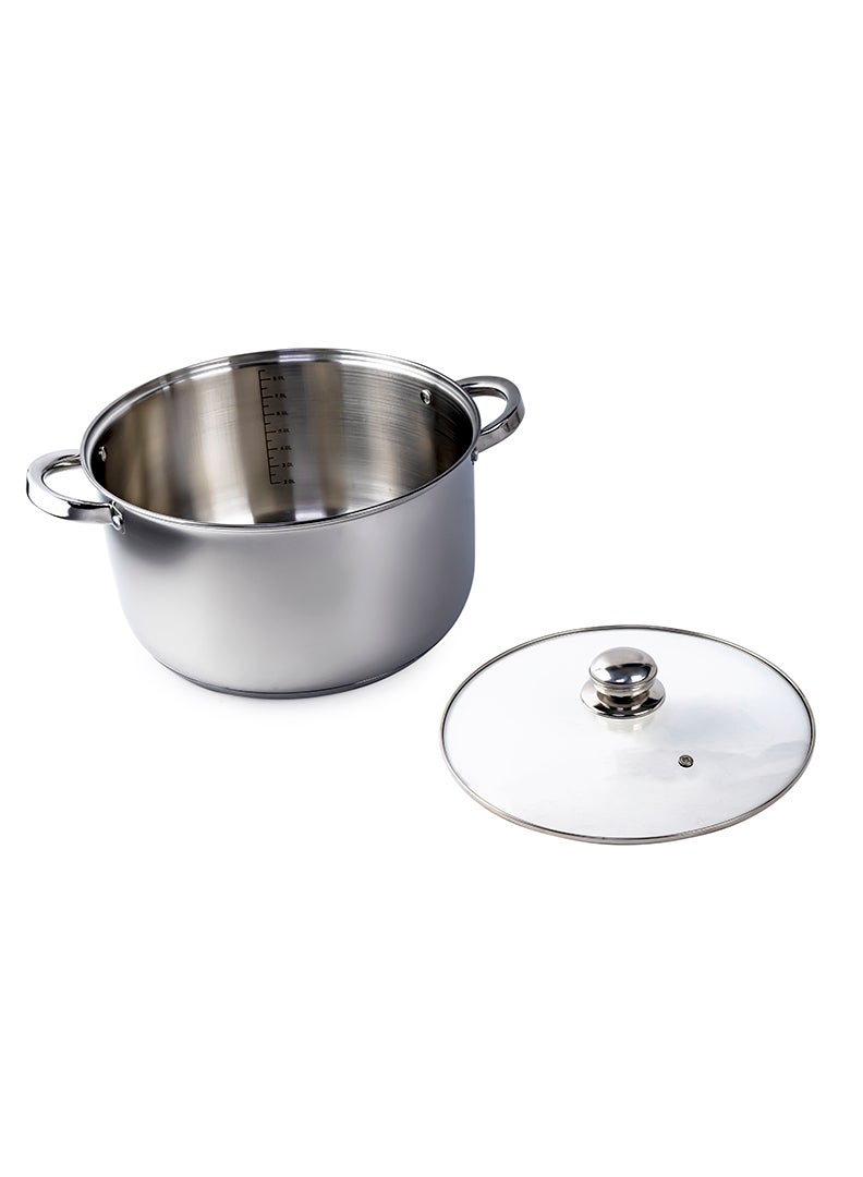 Wilson Amara Stainless Steel Casserole Pot with Twin Handles 28x16.5cm, Vented Glass Lid, Induction Ready, Oven Safe - 5-layer base - Image 2
