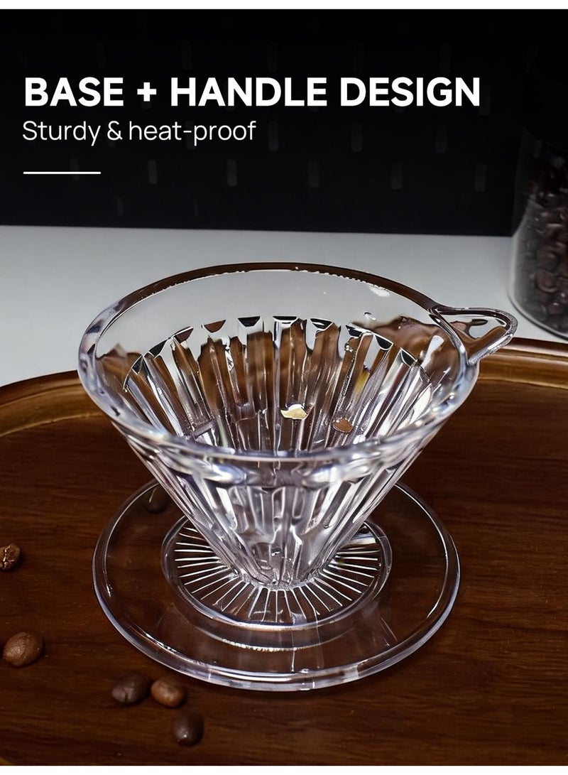 Brutelle Transparent V01 Pour Over Coffee Dripper | 60° Conical Hand Brew Coffee Filter Cup Ideal for Home, Office, Cafe, Coffee Corner - Image 2