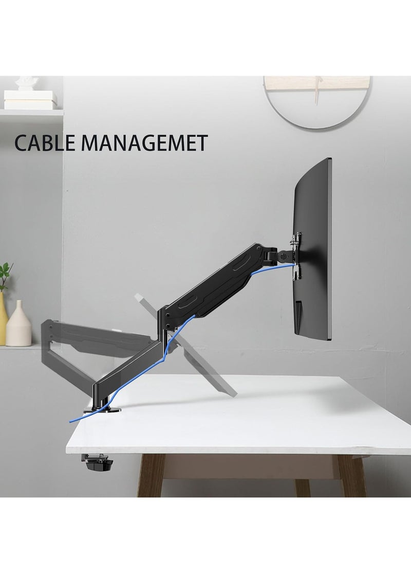 JAJEEK 17-27 Inch LCD Monitor Stand with Gas Spring – Height Adjustable, 360° Rotatable Swivel Monitor Arm, VESA 75x75/100x100mm Compatibility – Ergonomic Desk Mount for Home or Office – Flexible, Sturdy, and Space-Saving  - Image 4