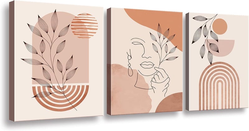 Ploceiny Abstract Boho Wall Art Set of 3 - Image 1