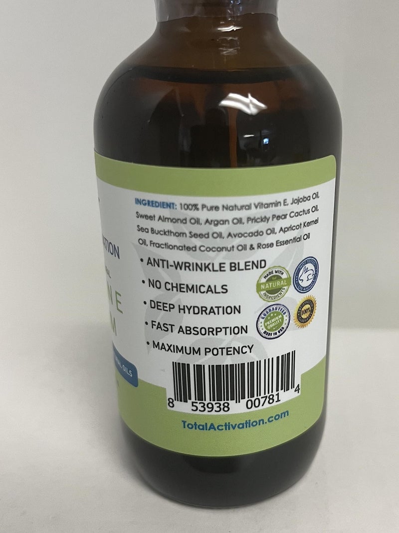 Total Activation Vitamin E Face Serum â€“ Organic Vitamin E Oil 100% Pure, Cold Pressed for Skin, Face, Hair & Nails â€“ Moisturizer for Dry Skin, Scars & Anti-Aging â€“ for Glowing Skin â€“ 4 oz - Image 3