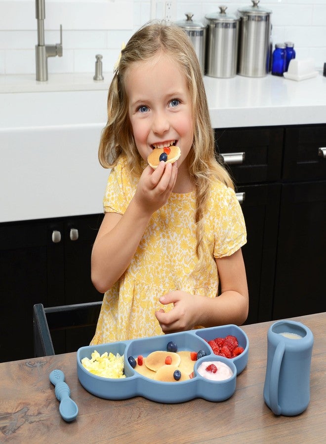 PrimaStella Silicone baby & toddler plate, baby led weaning supplies - Easy-reach design for self-feeding (Plum Pink Purple) - Image 5
