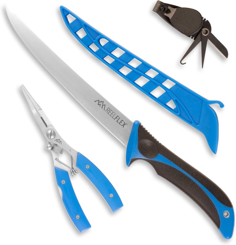 Outdoor Edge ReelFlex Fillet Knife with Sheath, Fishing Filet Knife with Nippers and Pliers, Perfect for Anglers, Gift for Men and Women - Image 1
