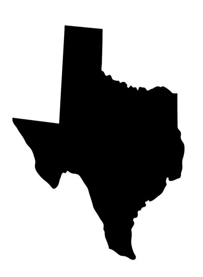 Texas State Silhouette 6" Vinyl Sticker Car Decal (6" Black)