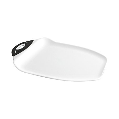 Dexas Chop  Scoop Cutting Board 95 by 13 inches White with Black Handle