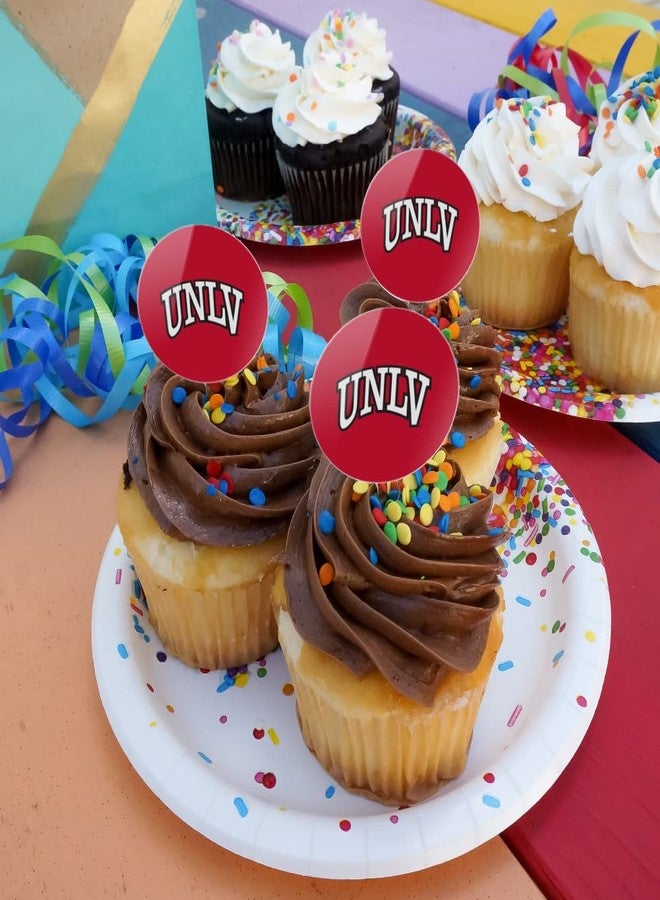 GRAPHICS & MORE University of Nevada, Las Vegas Primary Logo Cupcake Picks Toppers Decoration Set of 6 - Image 4