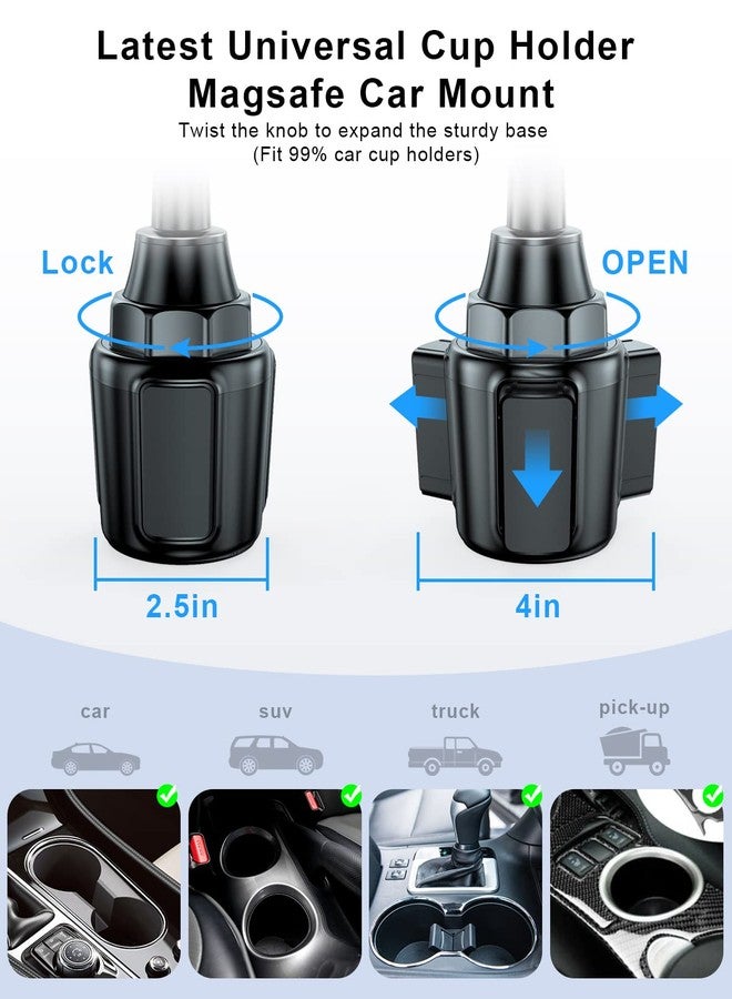SUPERONE حامل هاتف كوب السيارة SUPERONE مع مغناطيسات مغناطيسية قوية [20 مغناطيسًا] قابل للتعديل مع رقبة مرنة، متوافق مع علبة MagSafe لهواتف iPhone 17 16 15 14 13 12 وجميع الهواتف. - Image 3