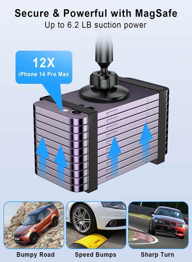 SUPERONE حامل هاتف كوب السيارة SUPERONE مع مغناطيسات مغناطيسية قوية [20 مغناطيسًا] قابل للتعديل مع رقبة مرنة، متوافق مع علبة MagSafe لهواتف iPhone 17 16 15 14 13 12 وجميع الهواتف. - Image 4