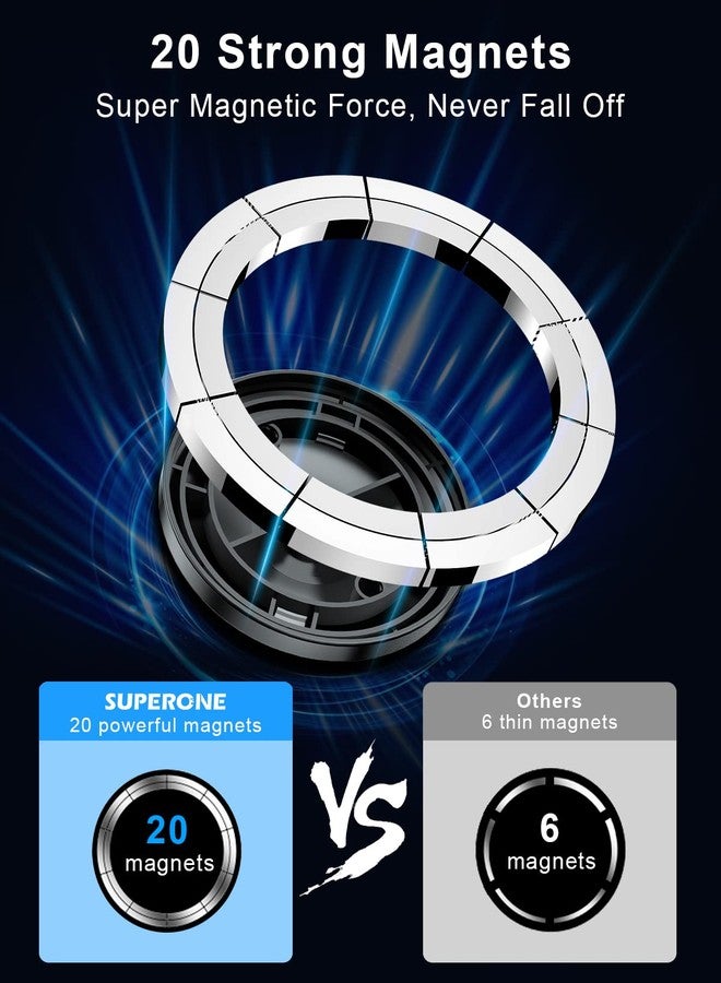 SUPERONE حامل هاتف كوب السيارة SUPERONE مع مغناطيسات مغناطيسية قوية [20 مغناطيسًا] قابل للتعديل مع رقبة مرنة، متوافق مع علبة MagSafe لهواتف iPhone 17 16 15 14 13 12 وجميع الهواتف. - Image 5